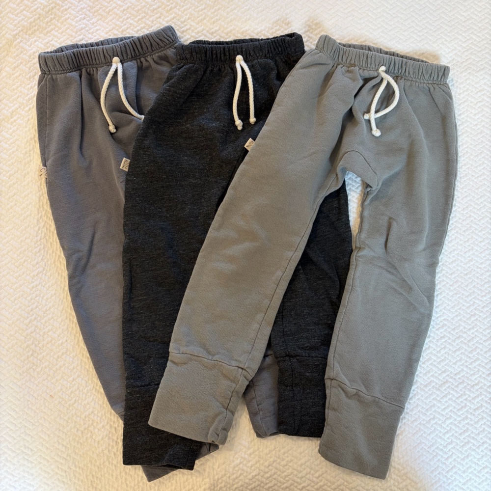 Childhoods Clothing set of 3 gusset pants joggers gray blues